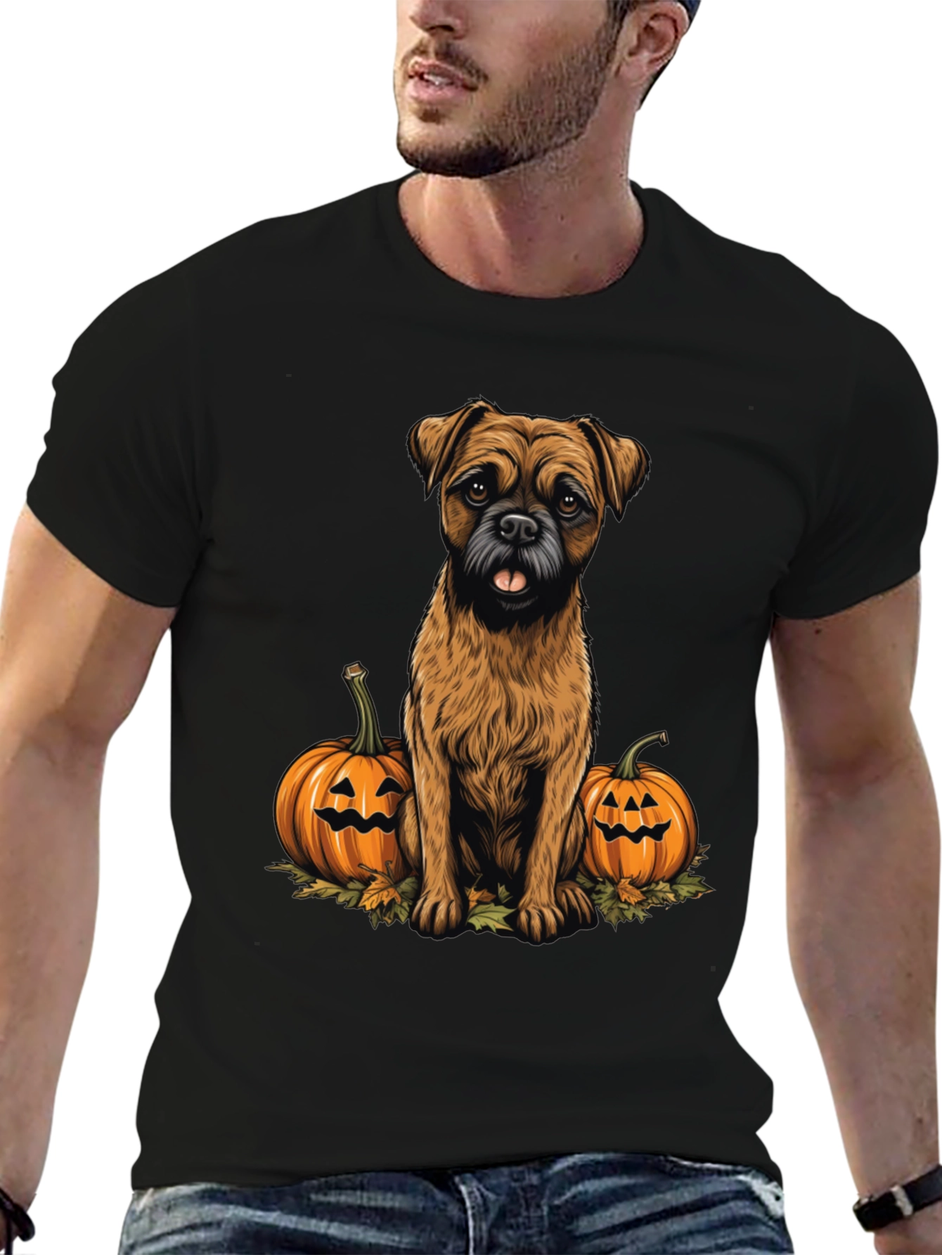Halloween Dog & Pumpkin Graphic Tee