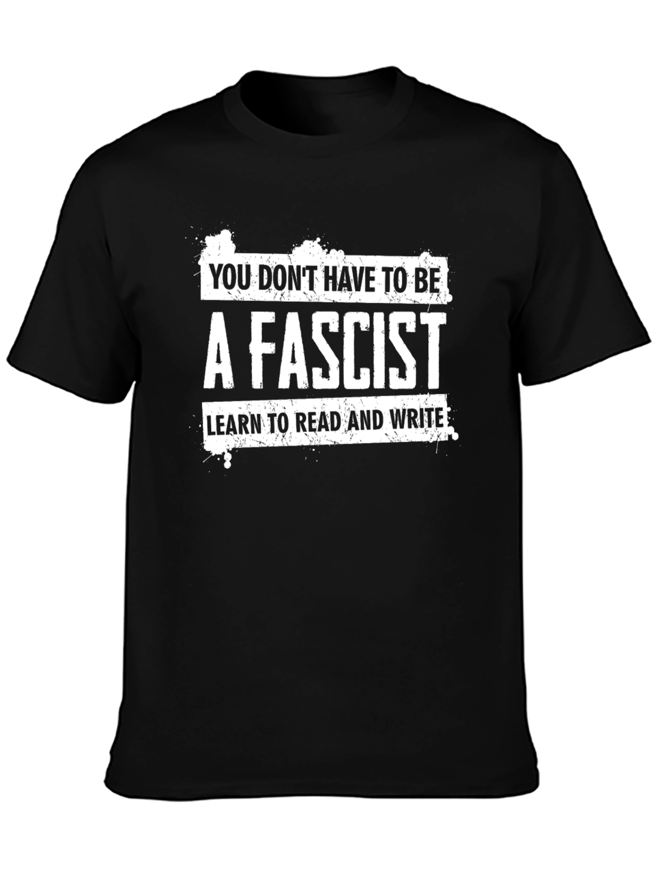 Anti-Fascist Black T-Shirt: Read & Write