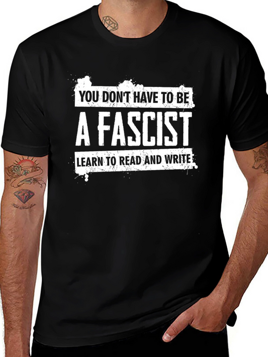 Anti-Fascist Black T-Shirt: Read & Write