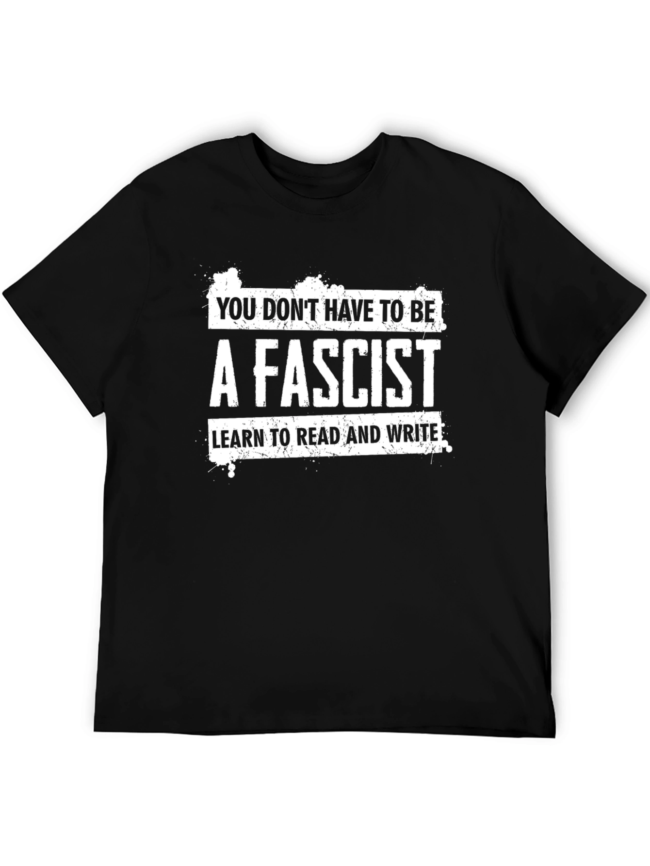 Anti-Fascist Black T-Shirt: Read & Write