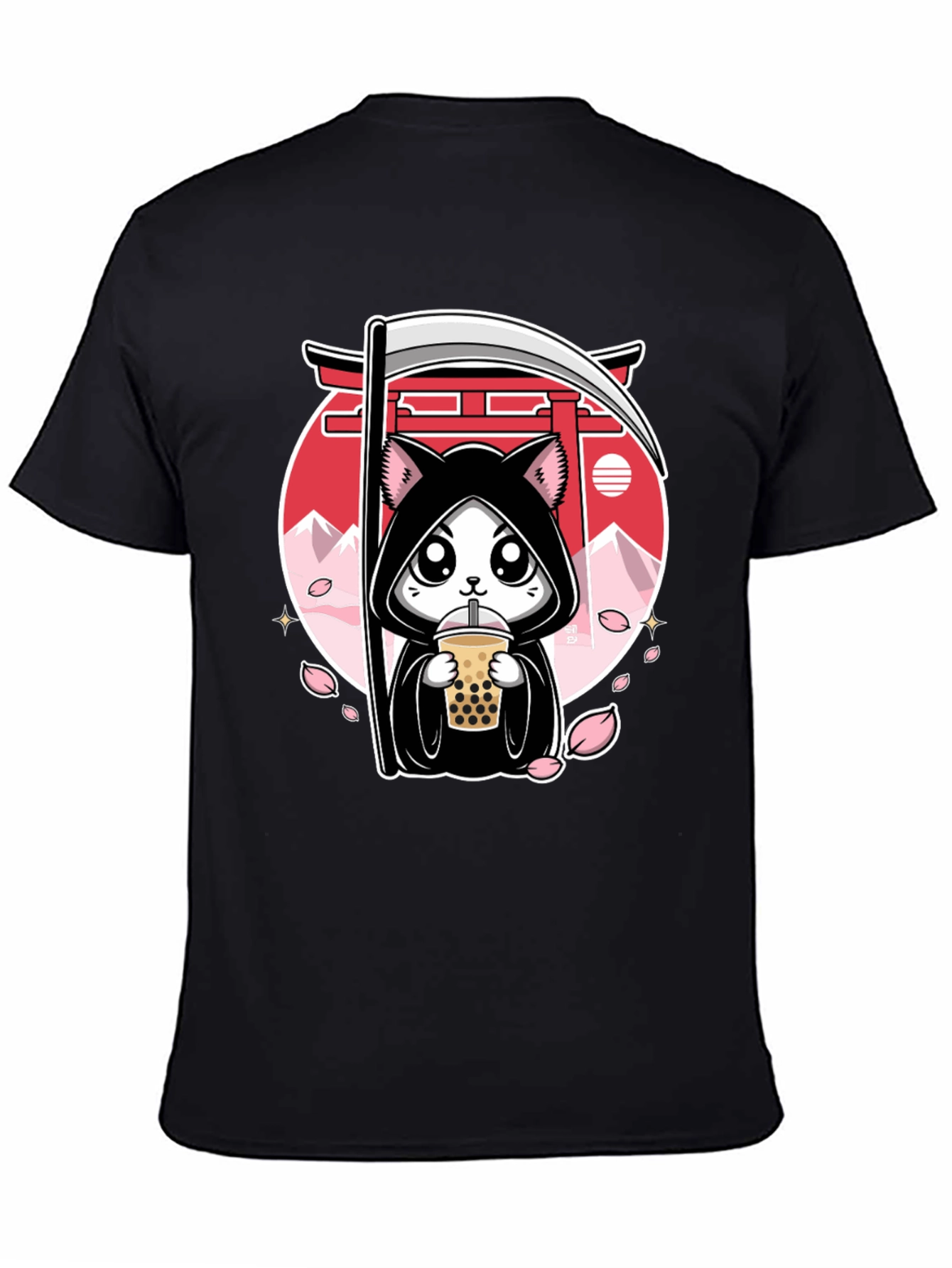Kawaii Grim Reaper Cat T-Shirt