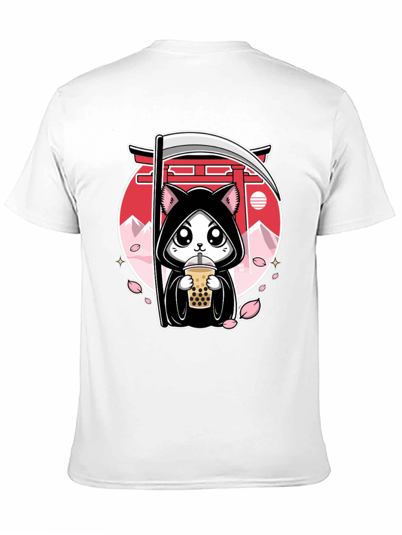 Kawaii Grim Reaper Cat T-Shirt
