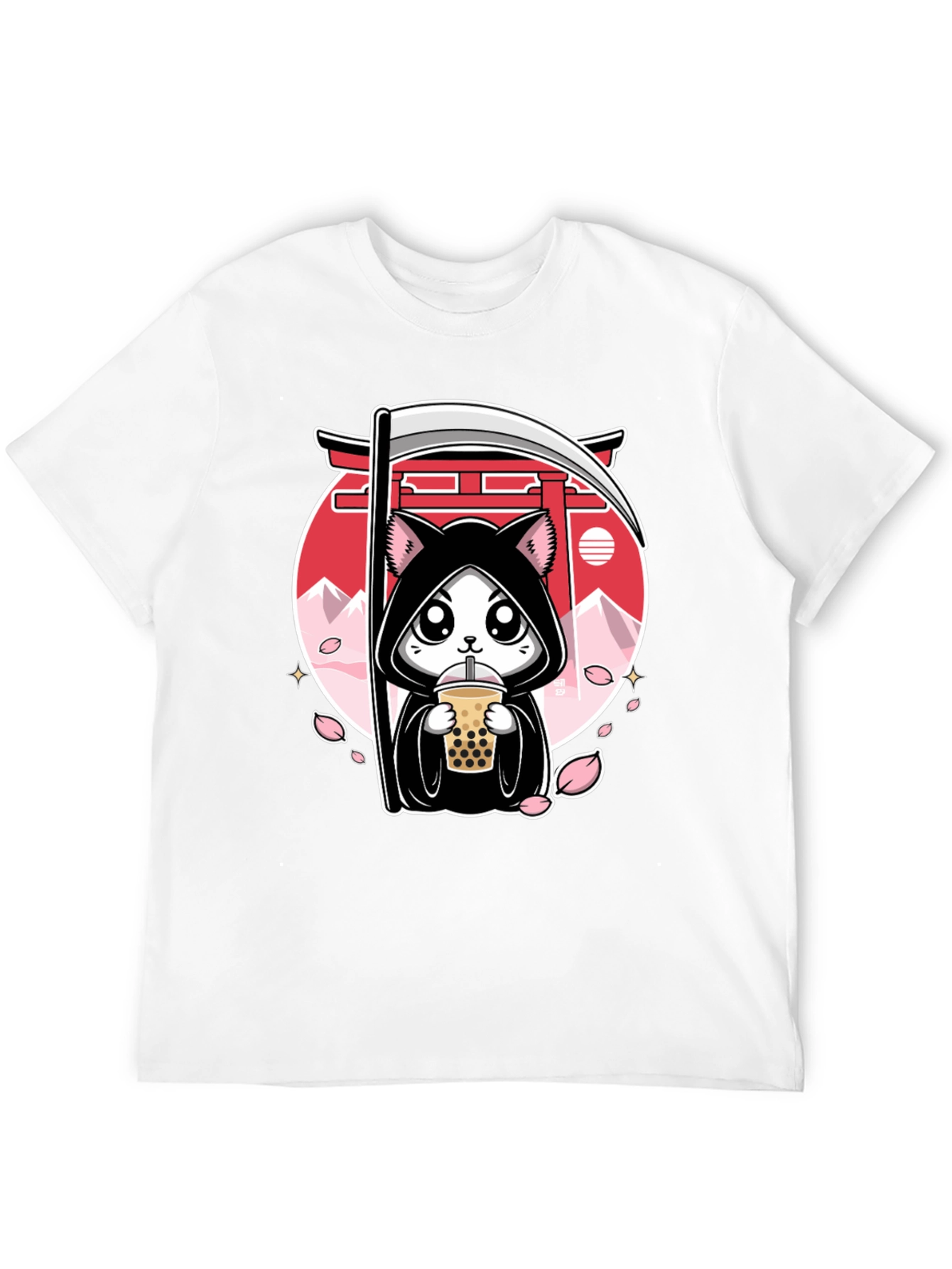 Kawaii Grim Reaper Cat T-Shirt