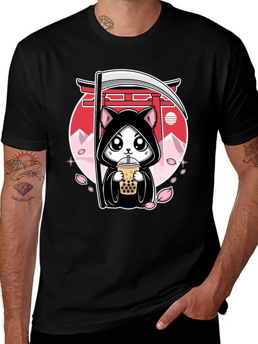 Kawaii Grim Reaper Cat T-Shirt