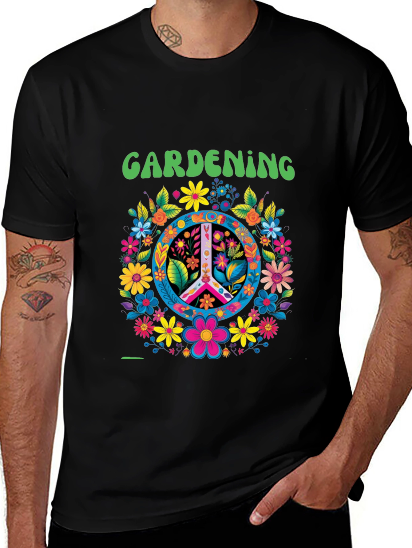 Gardening Peace Sign Floral T-Shirt