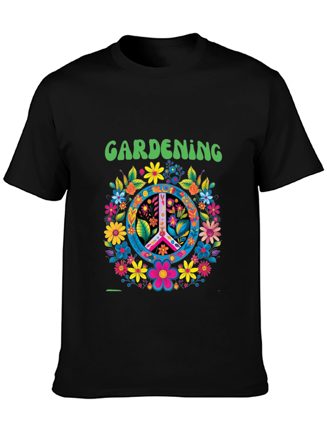 Gardening Peace Sign Floral T-Shirt