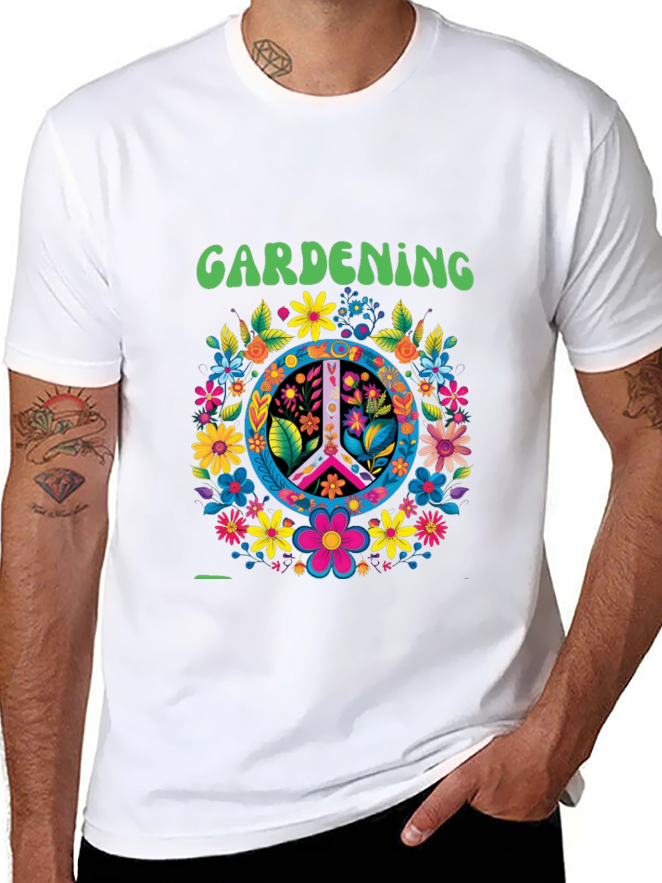 Gardening Peace Sign Floral T-Shirt