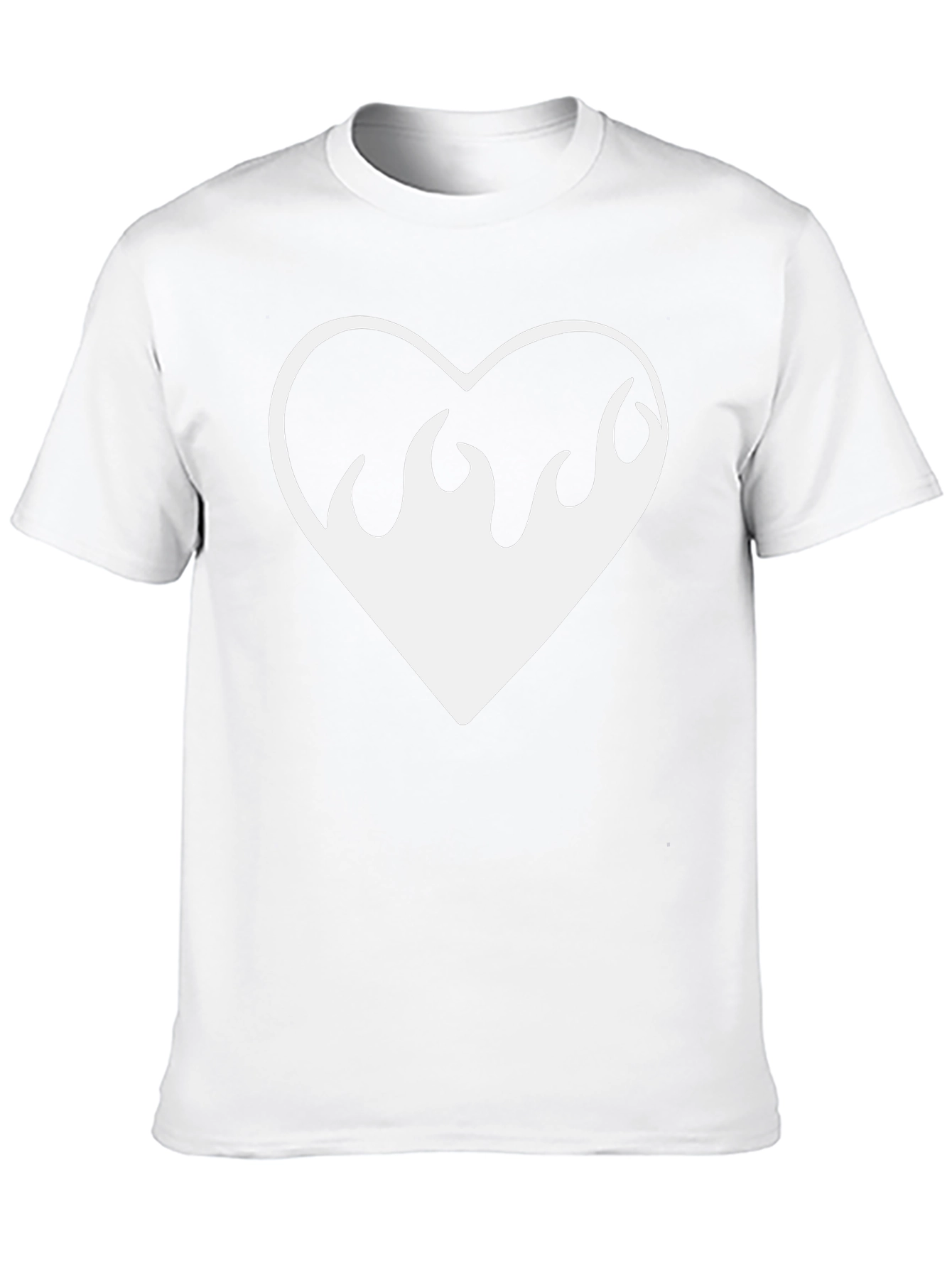 Flaming Heart Graphic Tee - Black Cotton Shirt