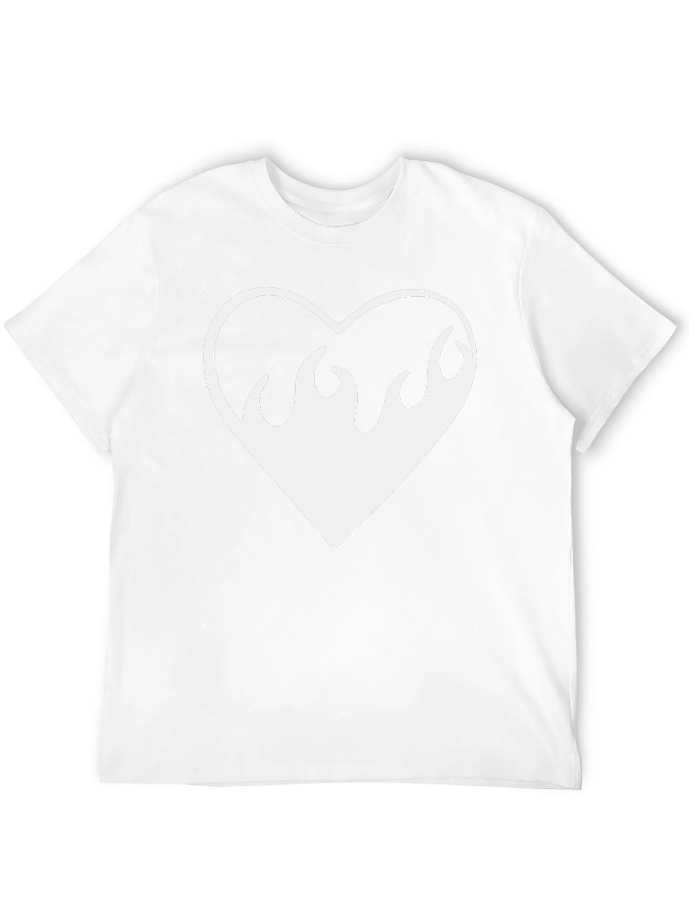 Flaming Heart Graphic Tee - Black Cotton Shirt