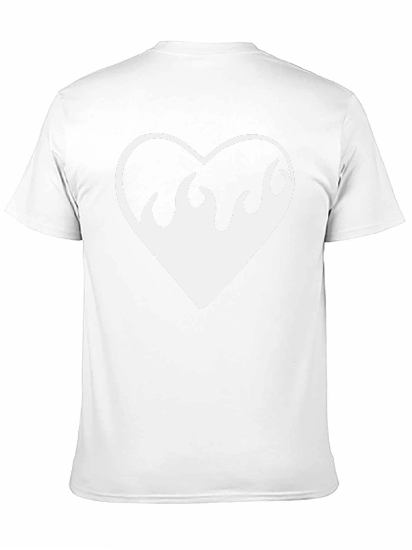 Flaming Heart Graphic Tee - Black Cotton Shirt