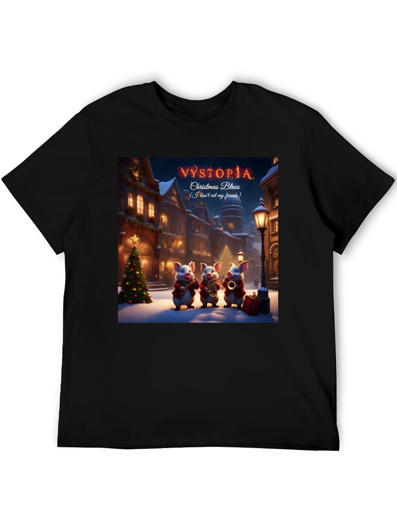 Vystopia Christmas Blues Graphic T-Shirt