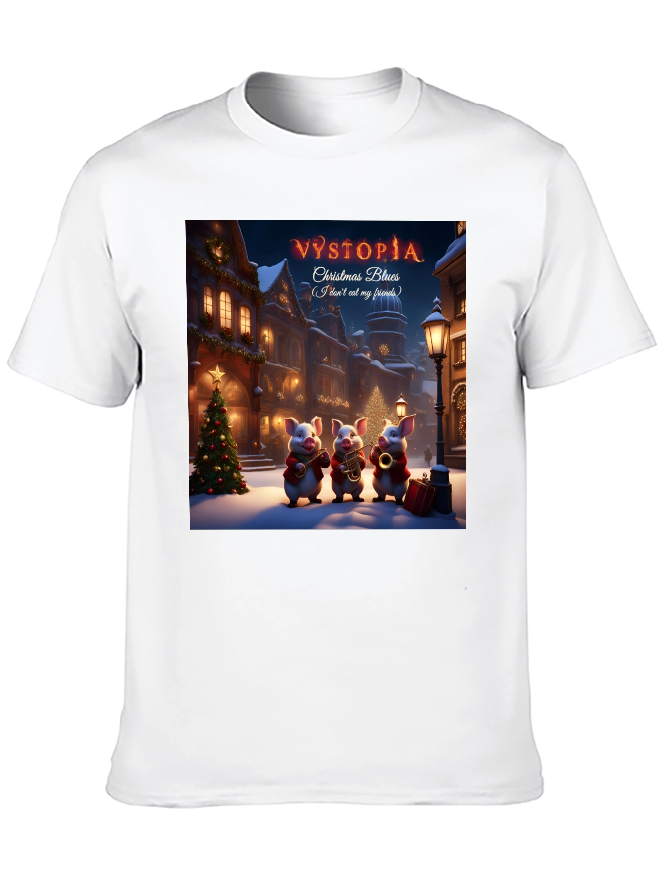 Vystopia Christmas Blues Graphic T-Shirt