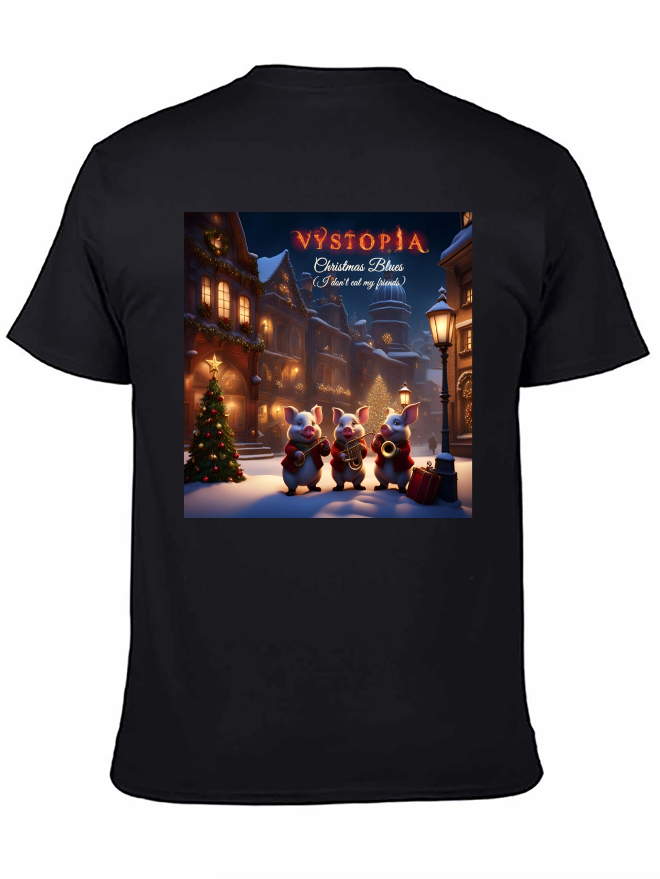 Vystopia Christmas Blues Graphic T-Shirt