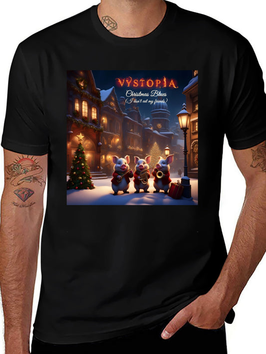 Vystopia Christmas Blues Graphic T-Shirt