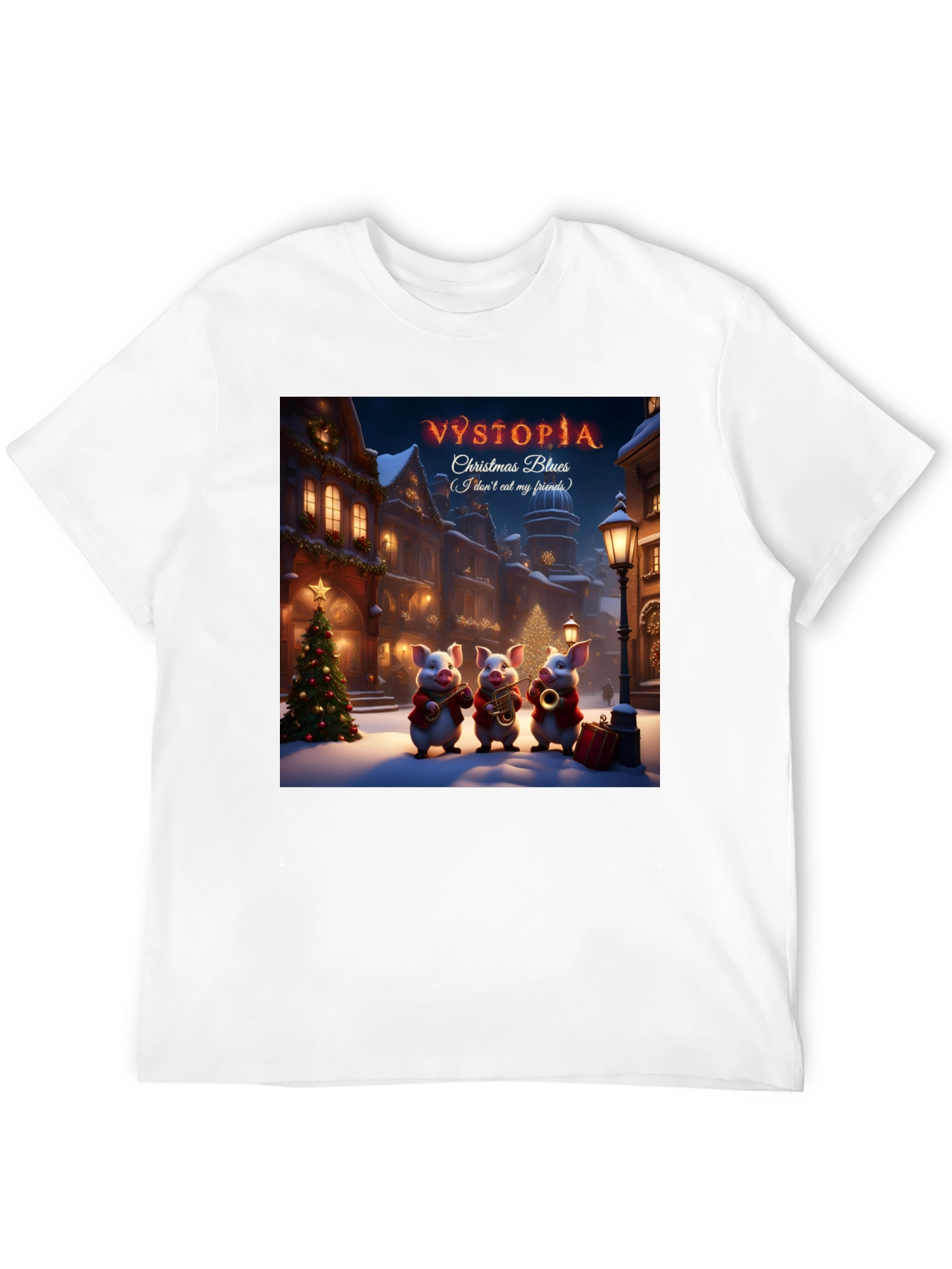 Vystopia Christmas Blues Graphic T-Shirt