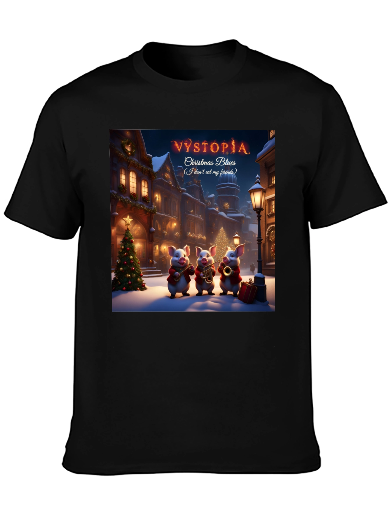 Vystopia Christmas Blues Graphic T-Shirt