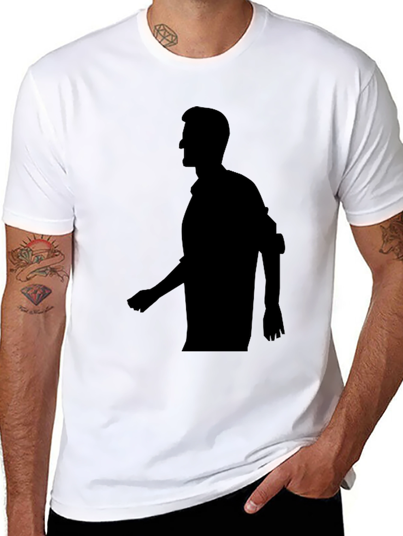 Silhouette Graphic Tee - Stylish Black T-Shirt