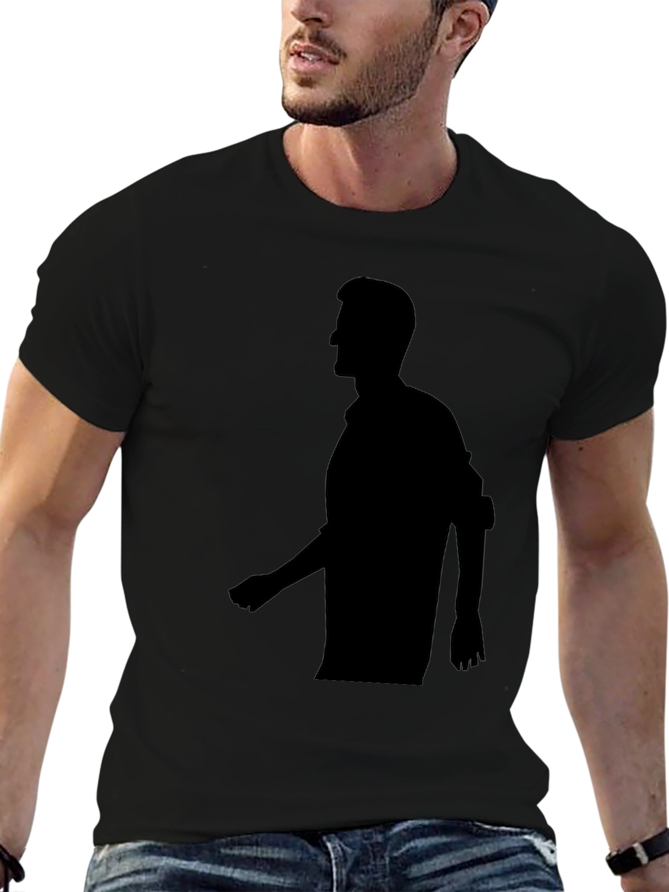 Silhouette Graphic Tee - Stylish Black T-Shirt