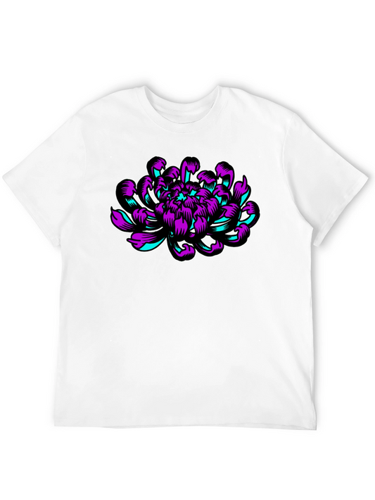 Graphic Flower T-Shirt - Black Cotton Tee