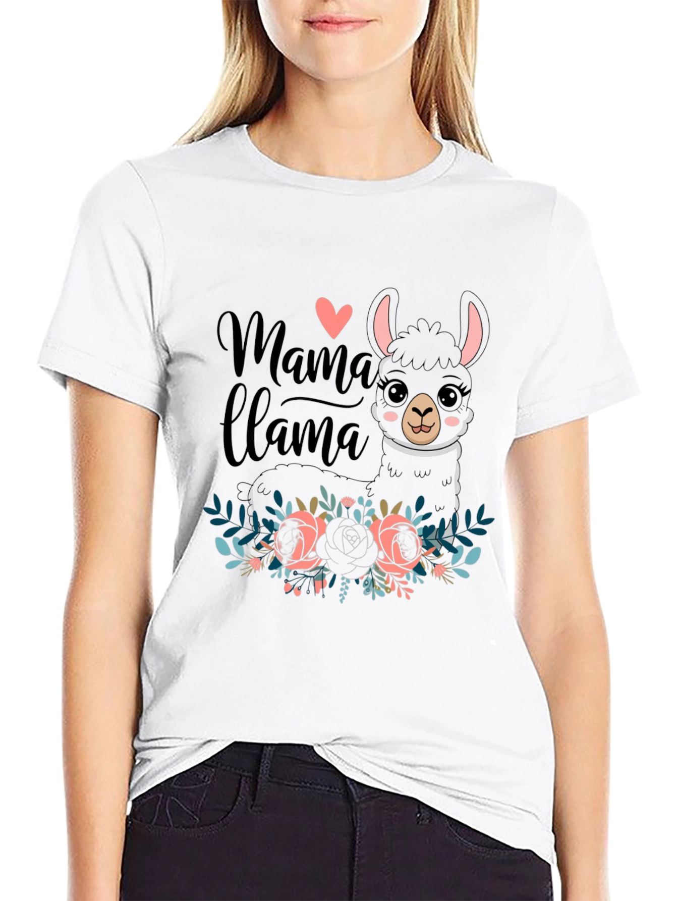 Mama Llama Graphic Tee - Black