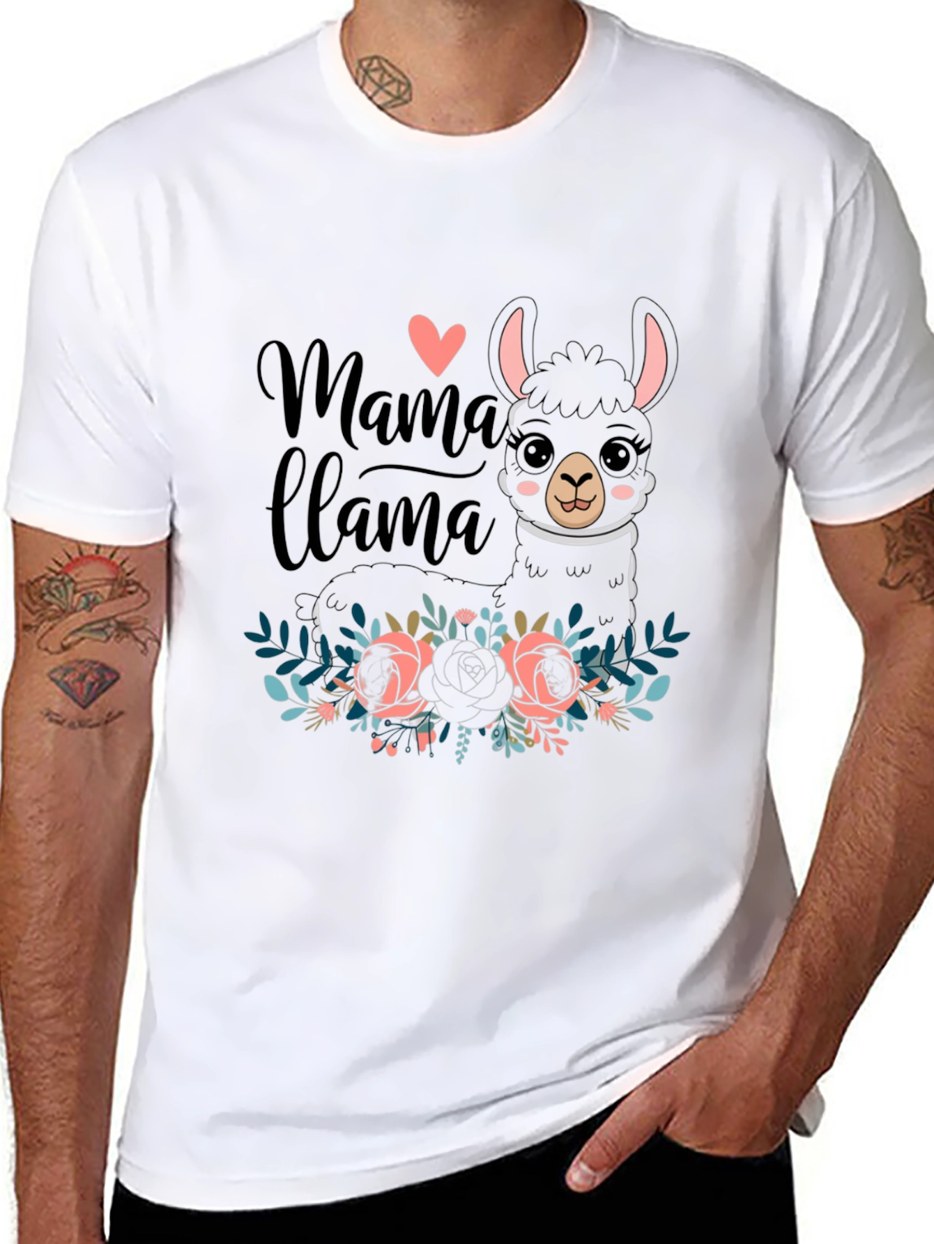 Mama Llama Graphic Tee - Black