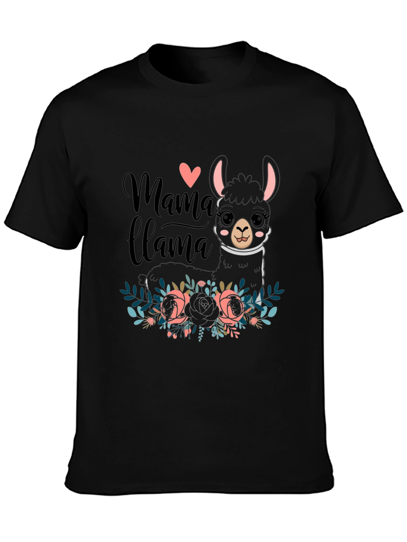 Mama Llama Graphic Tee - Black