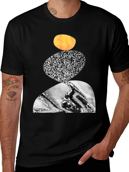 Abstract Stone Stack Graphic Tee - Modern Art Shirt