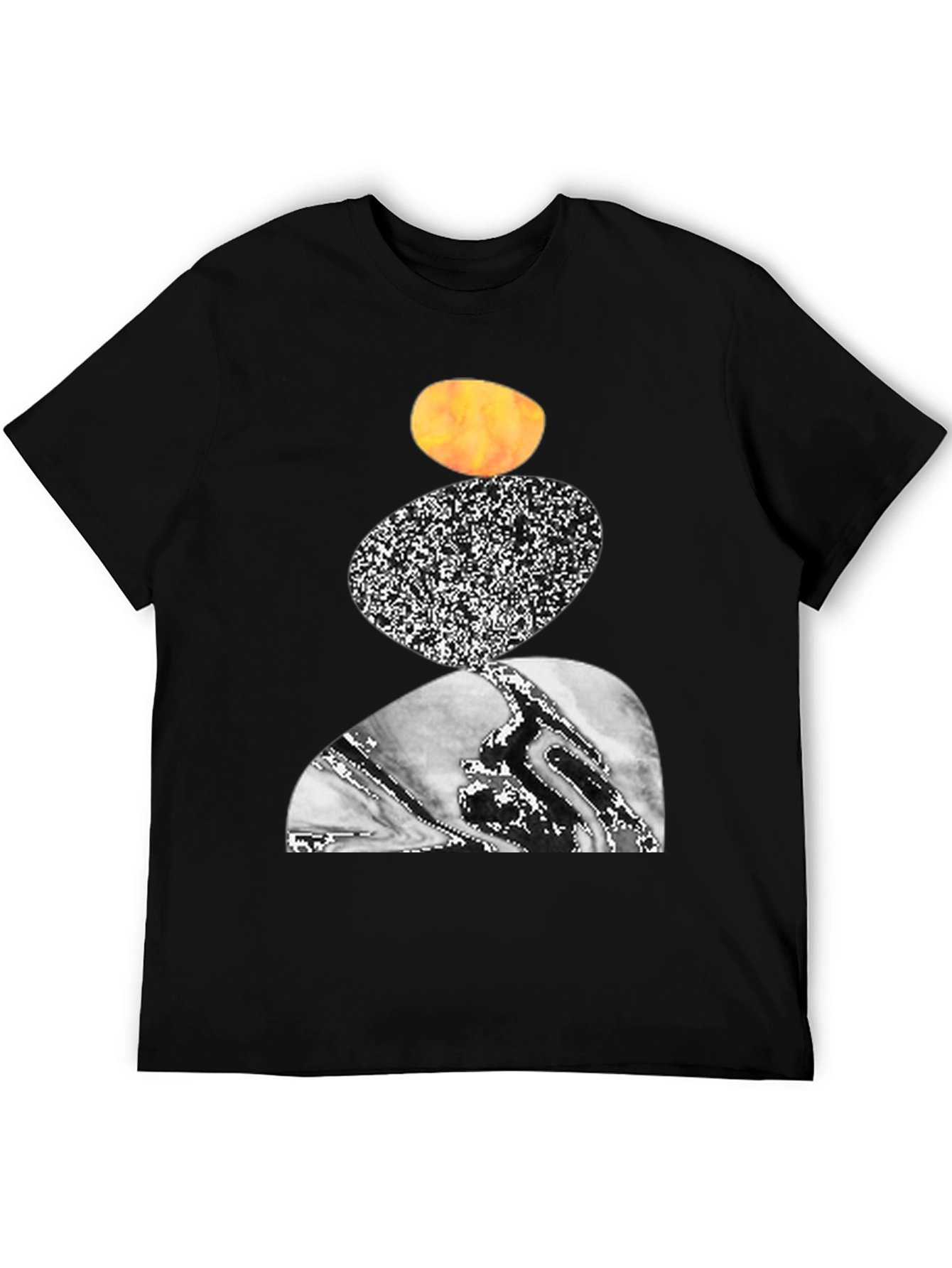 Abstract Stone Stack Graphic Tee - Modern Art Shirt