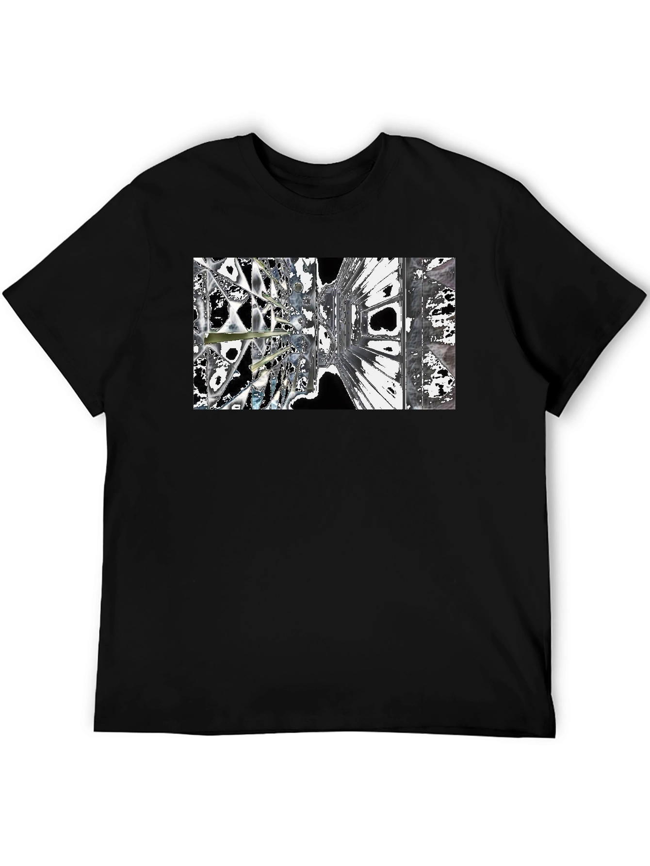 Abstract Architecture Print Black T-Shirt