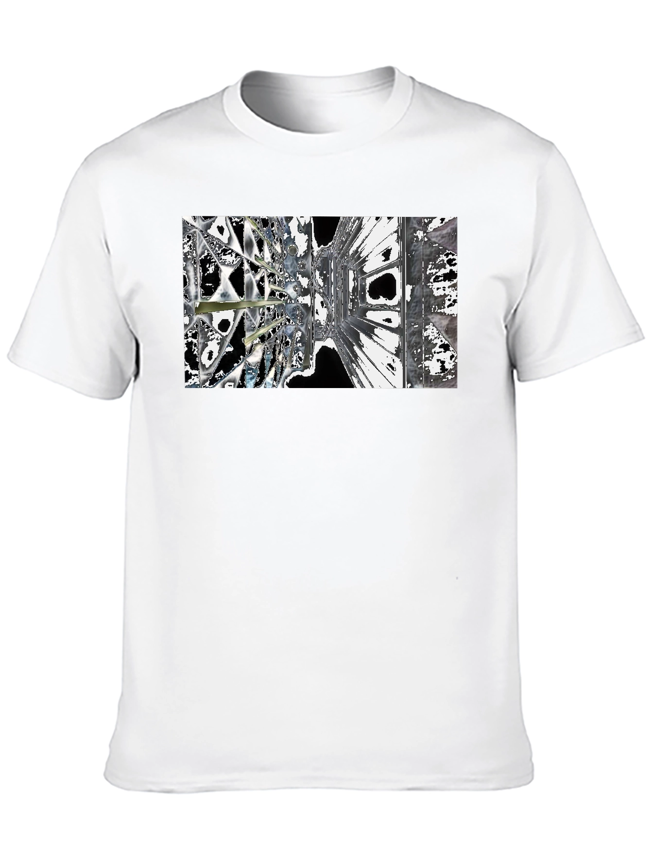 Abstract Architecture Print Black T-Shirt