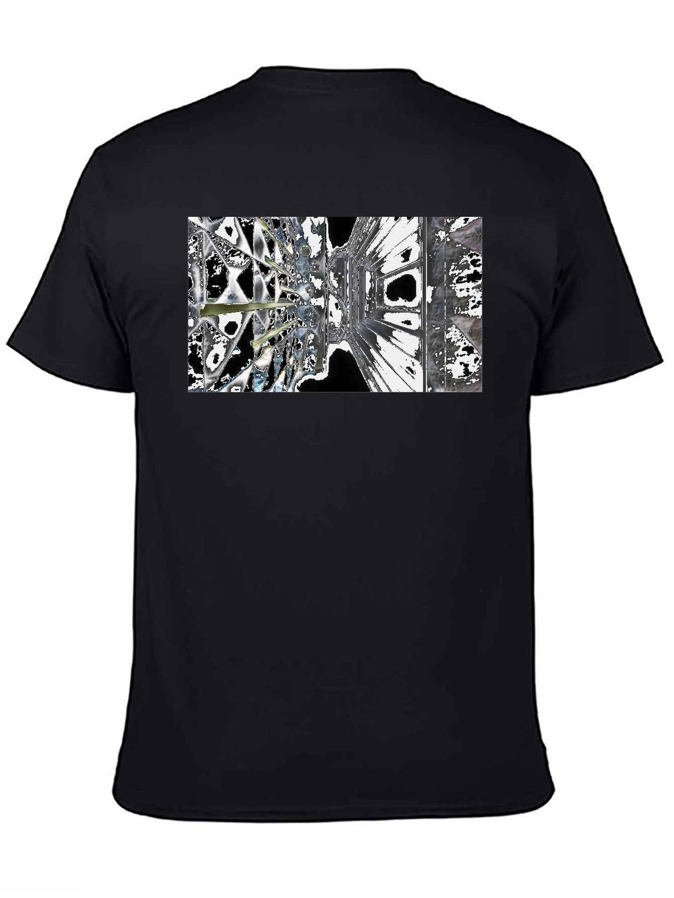 Abstract Architecture Print Black T-Shirt