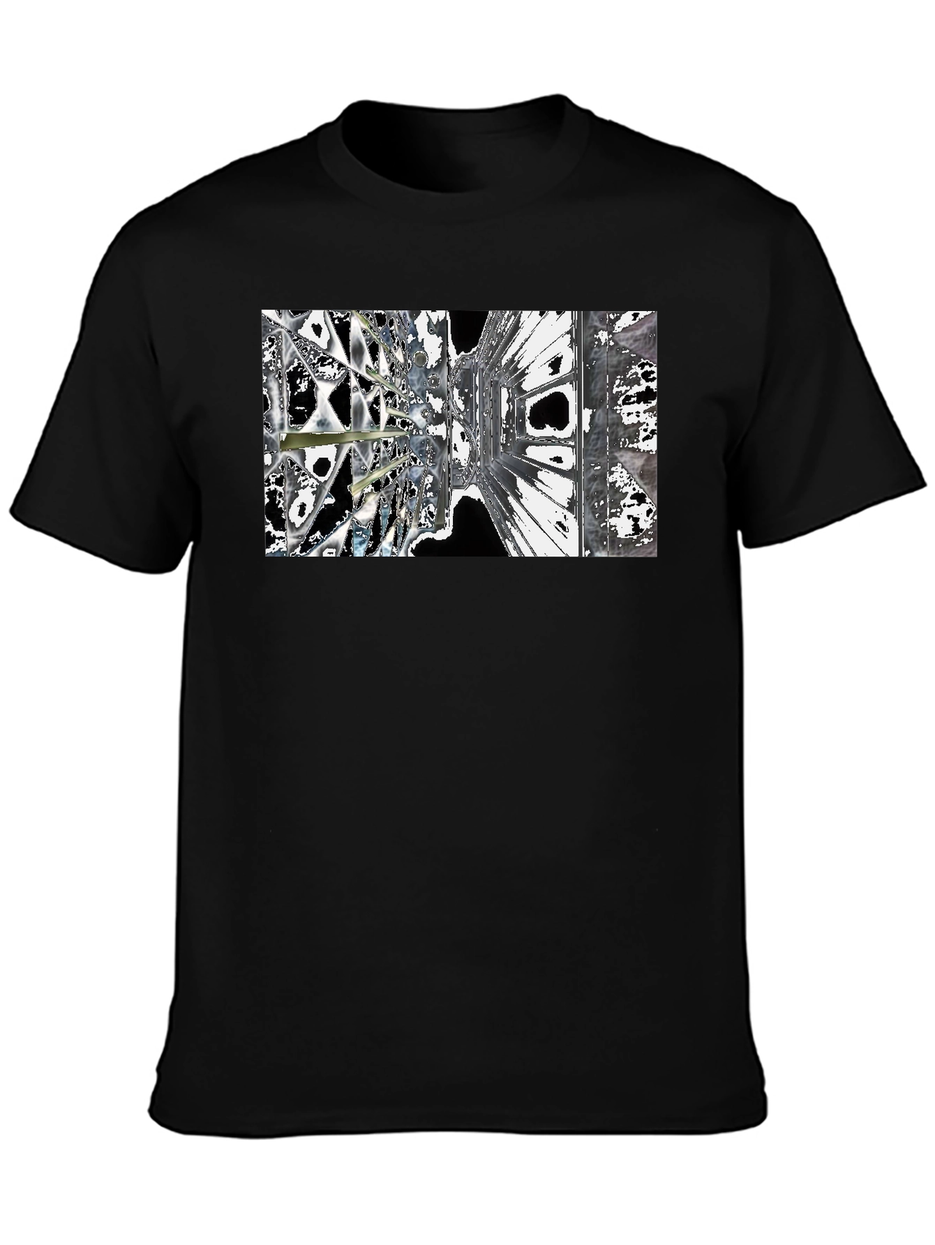 Abstract Architecture Print Black T-Shirt