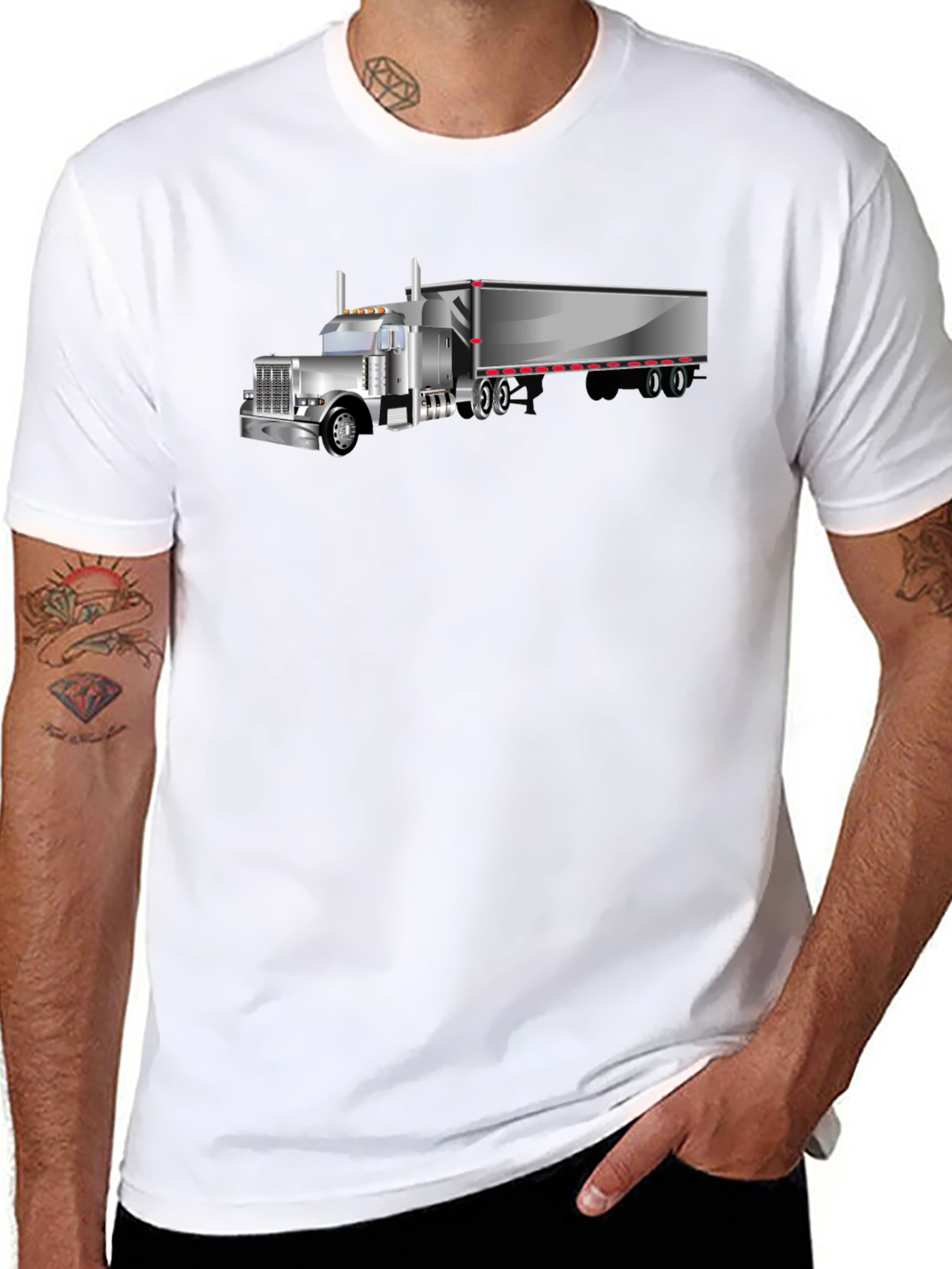 Trucker Tee - Classic Black Truck Graphic T-Shirt