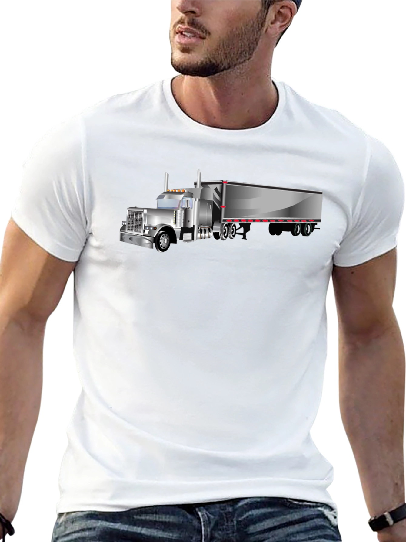 Trucker Tee - Classic Black Truck Graphic T-Shirt