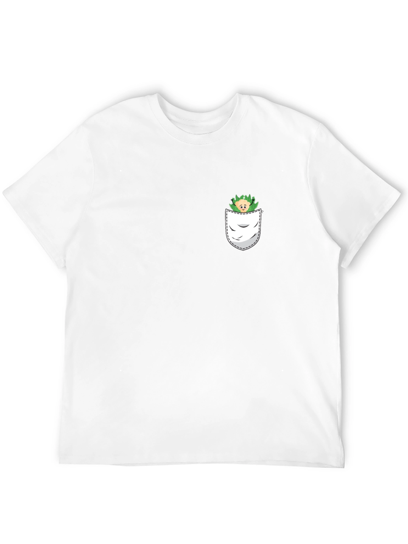 Mens Black T-Shirt with Pocket Monster Graphic