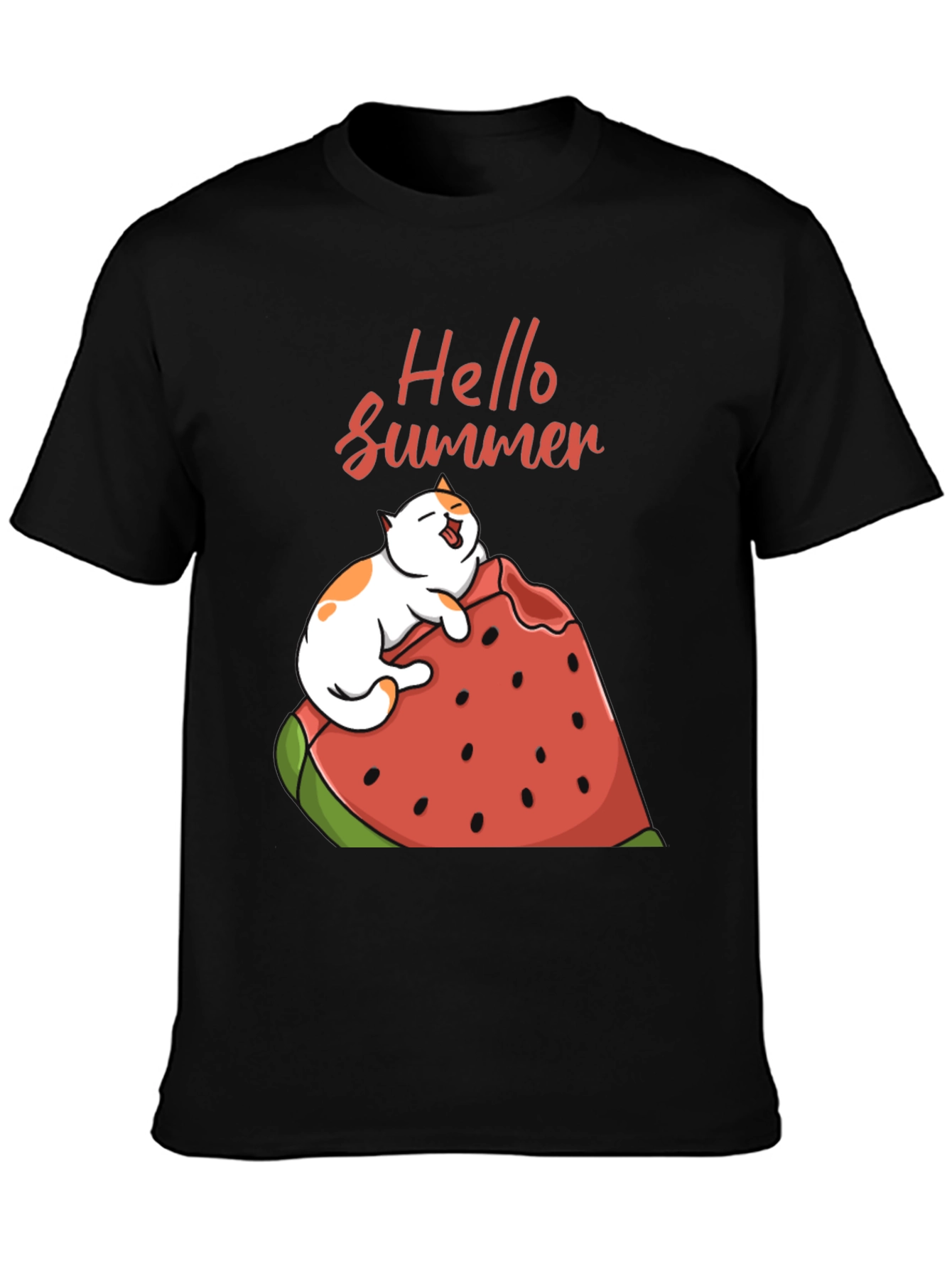 Summer Cat Watermelon Graphic Tee