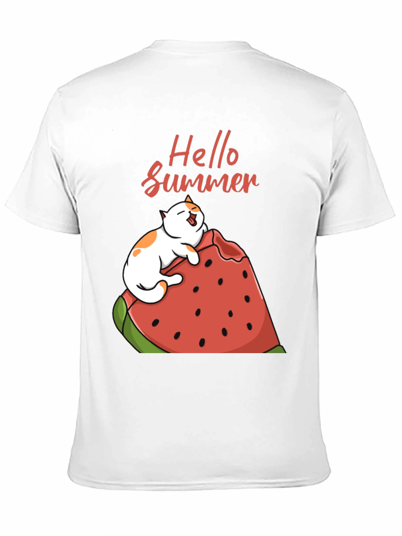 Summer Cat Watermelon Graphic Tee