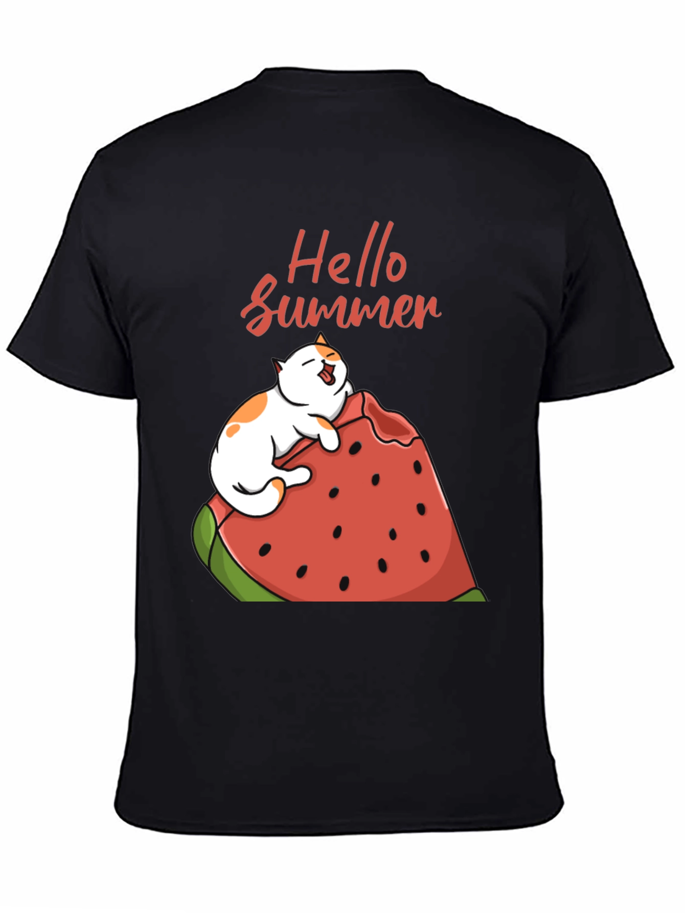 Summer Cat Watermelon Graphic Tee