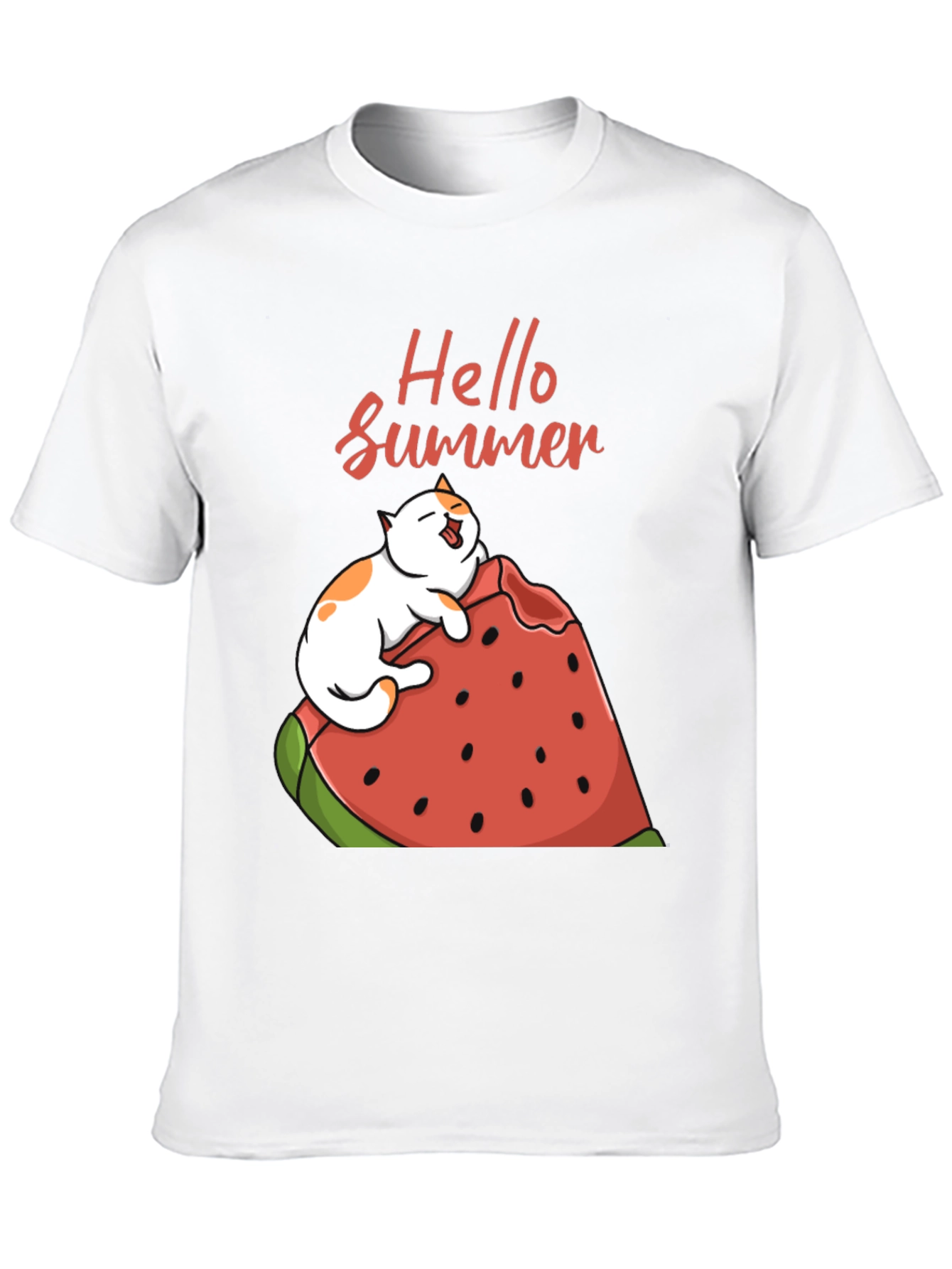 Summer Cat Watermelon Graphic Tee