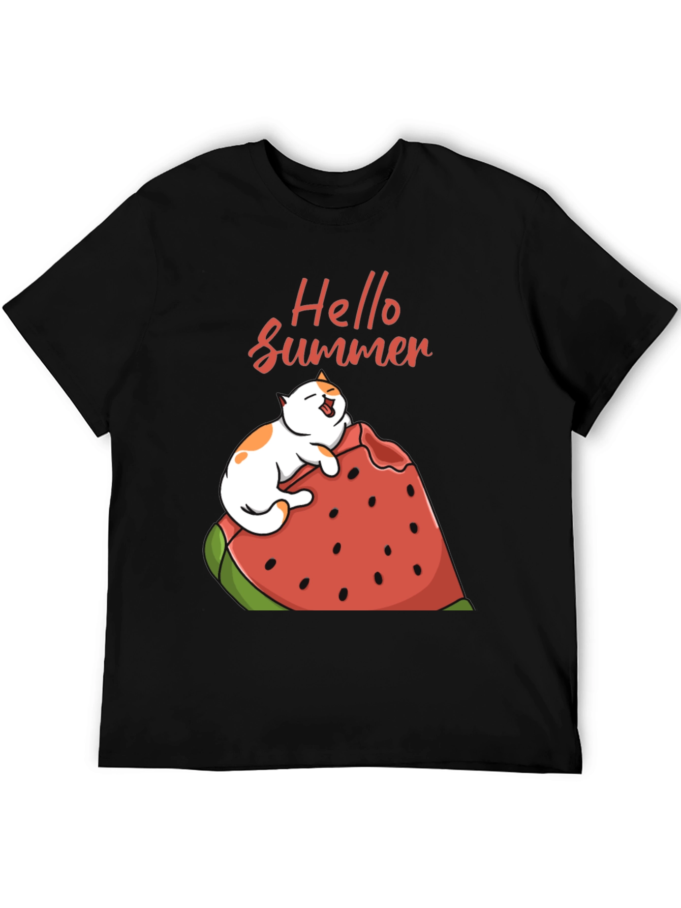 Summer Cat Watermelon Graphic Tee