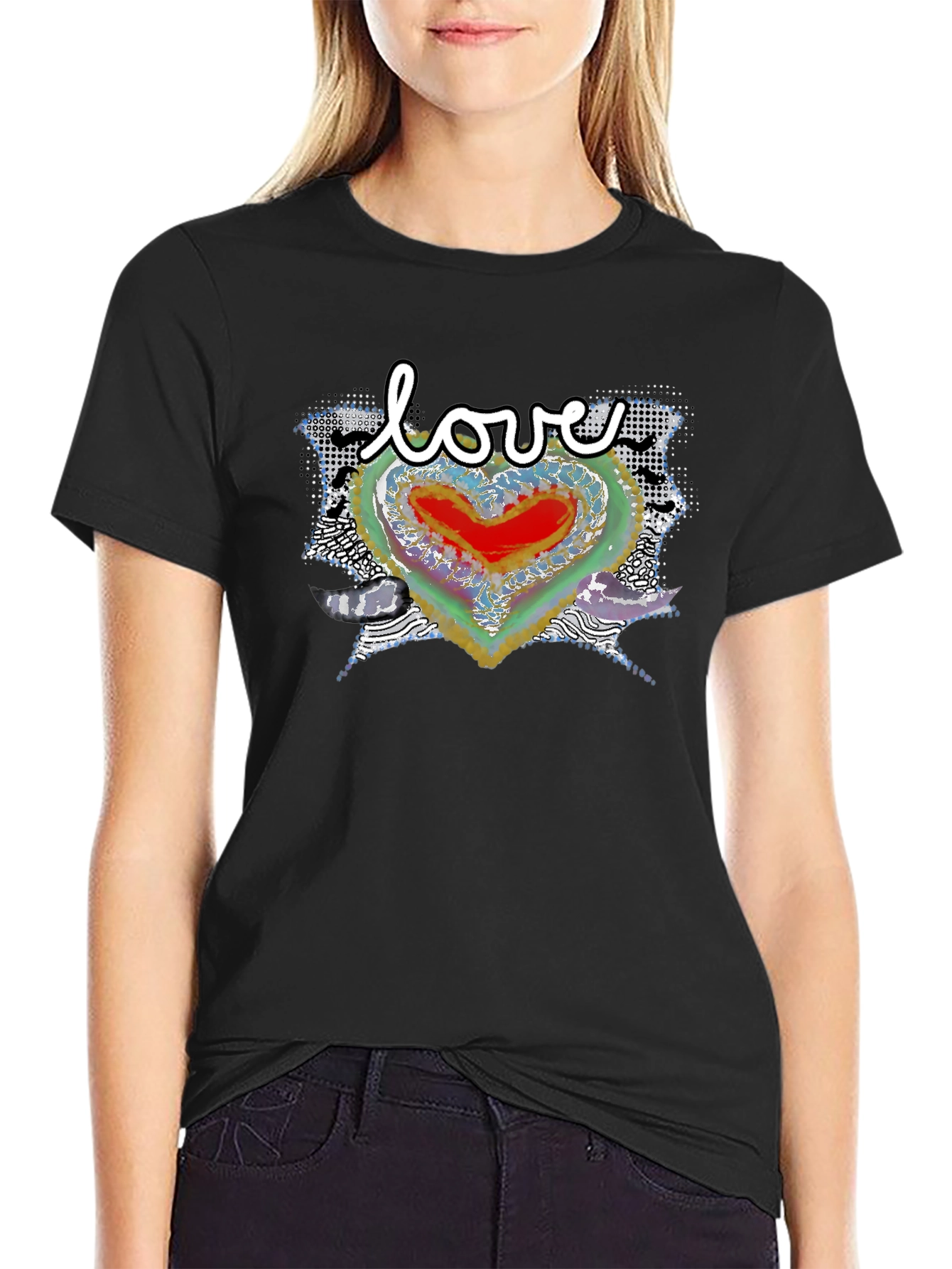 Love Heart Graphic Tee - Modern Art