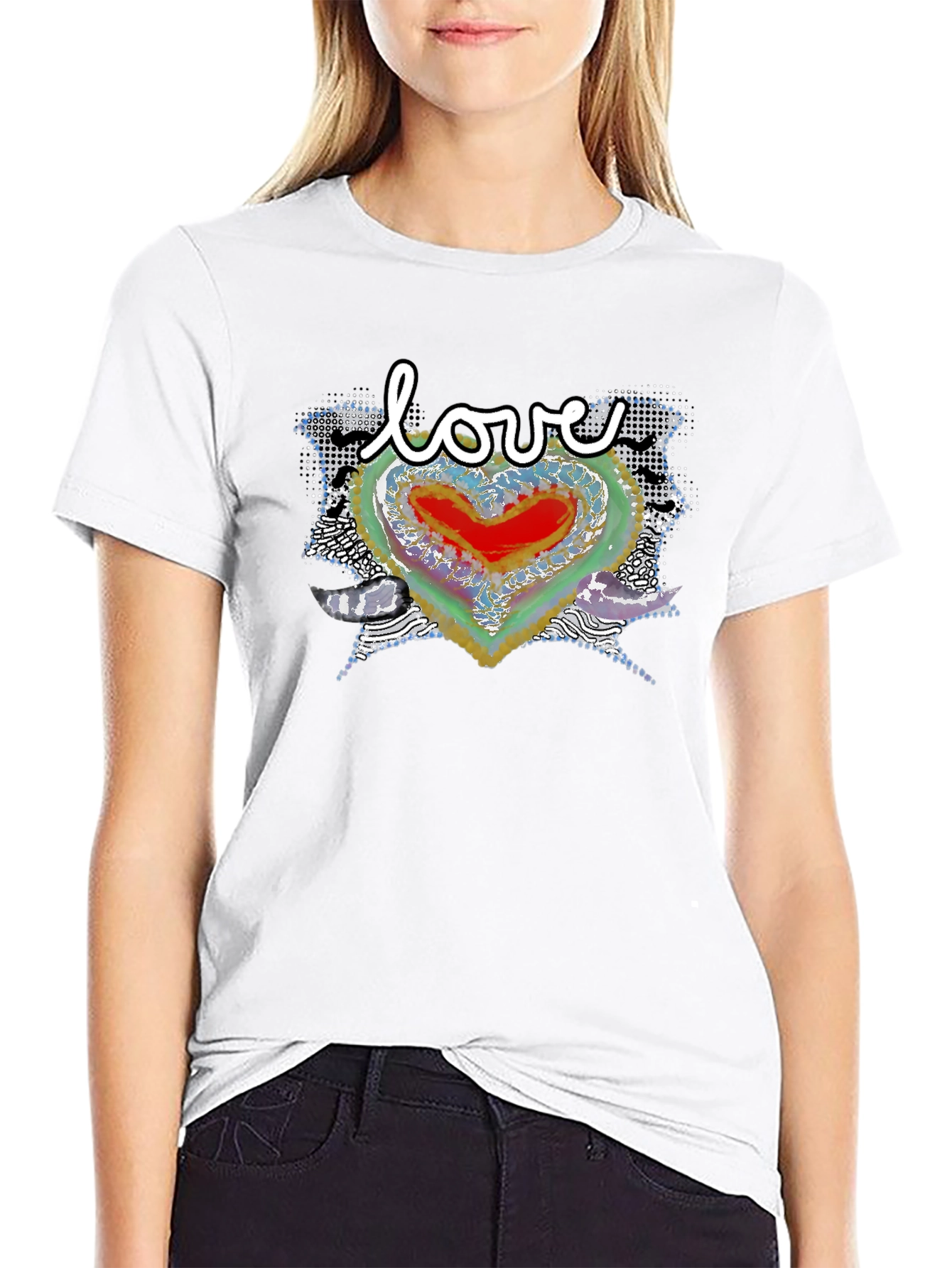 Love Heart Graphic Tee - Modern Art