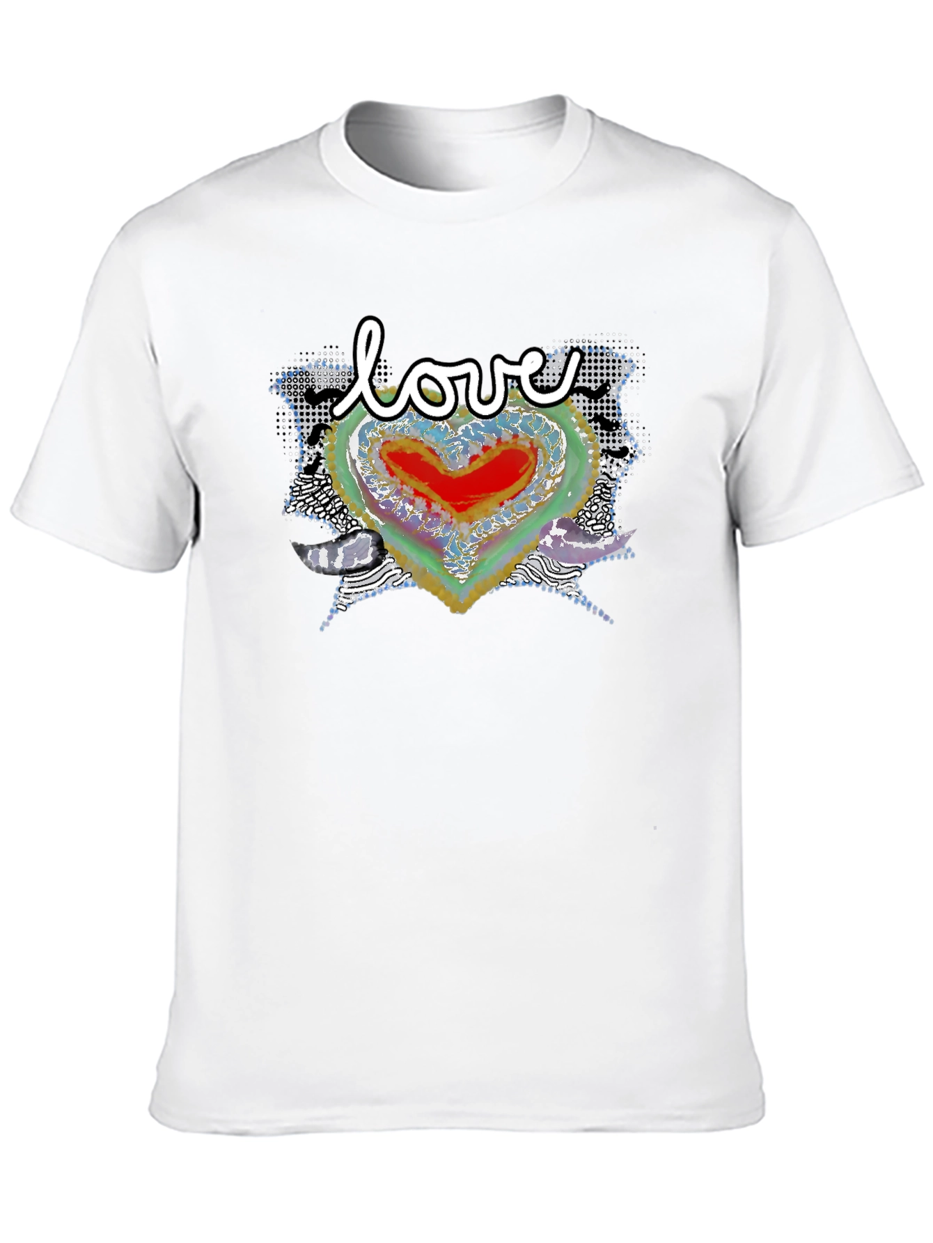Love Heart Graphic Tee - Modern Art