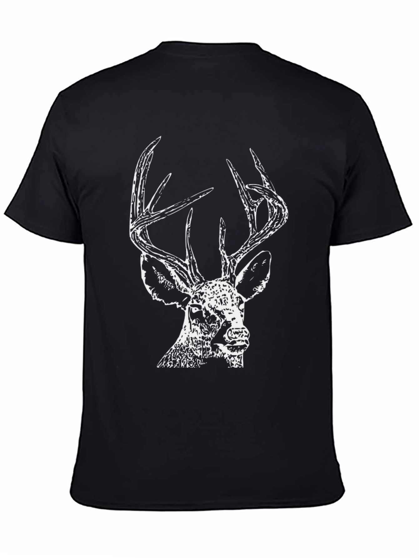 Deer Graphic Tee - Black Cotton Comfort