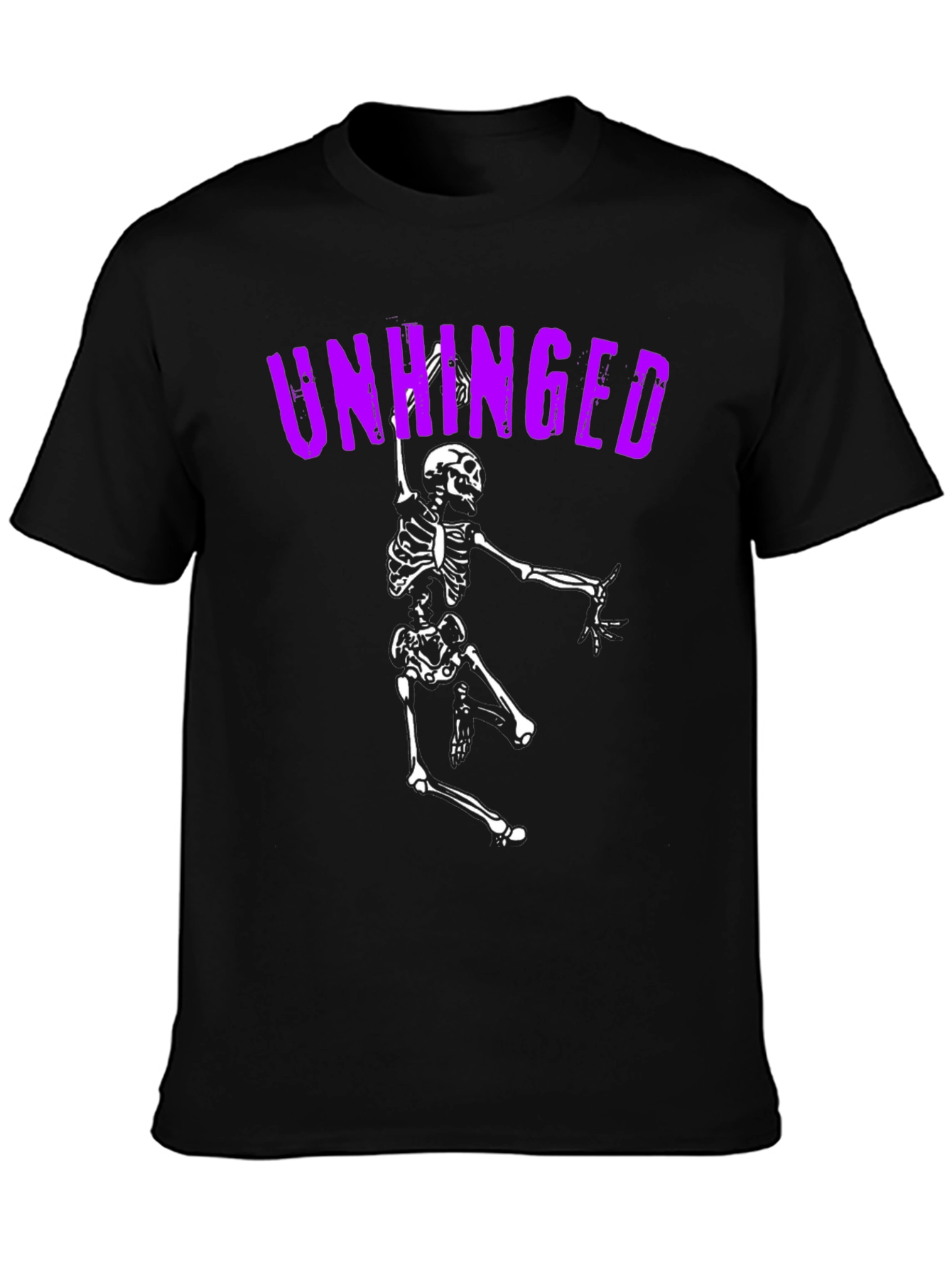 Unhinged Skeleton Graphic Tee - Black