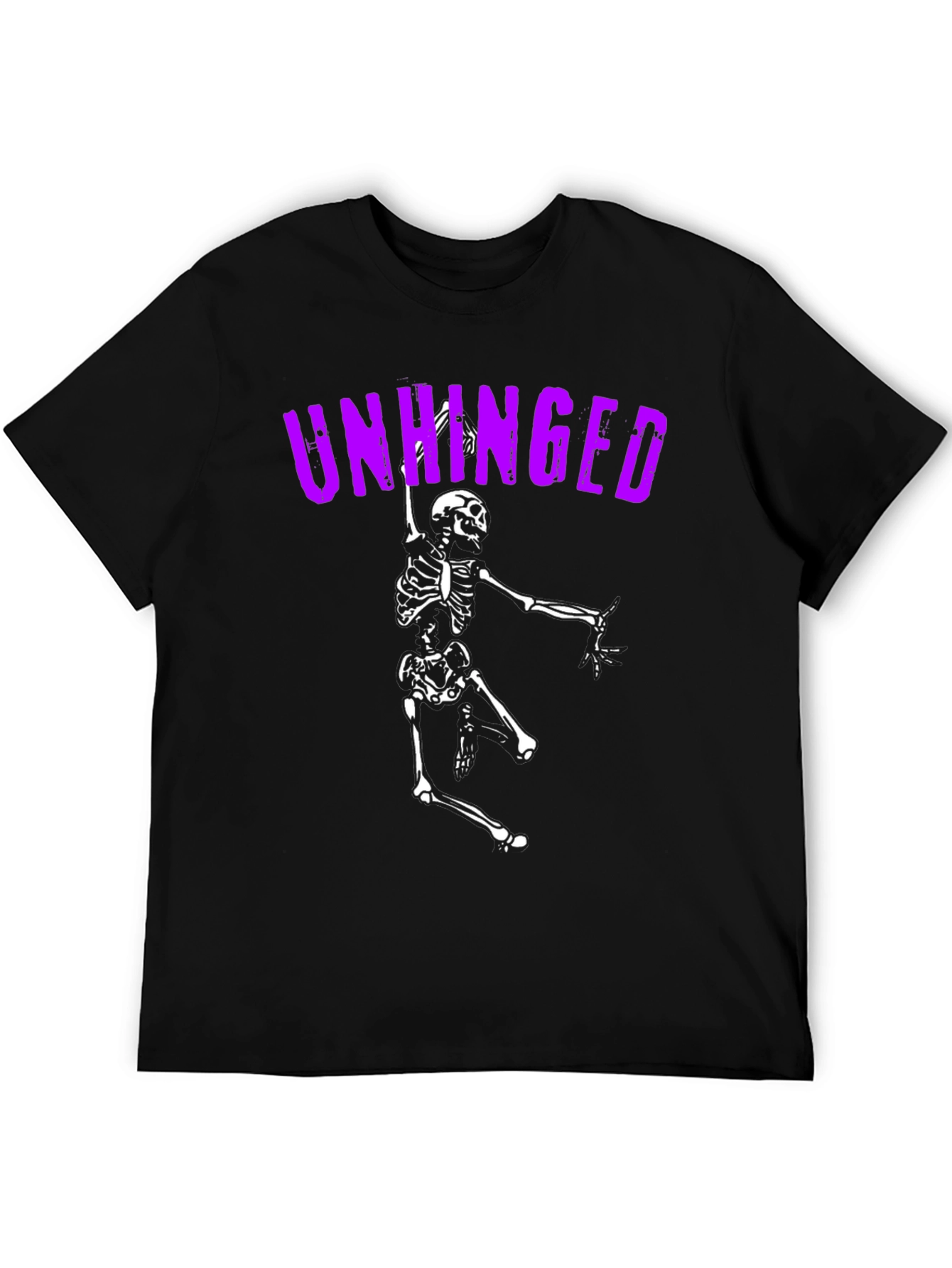 Unhinged Skeleton Graphic Tee - Black