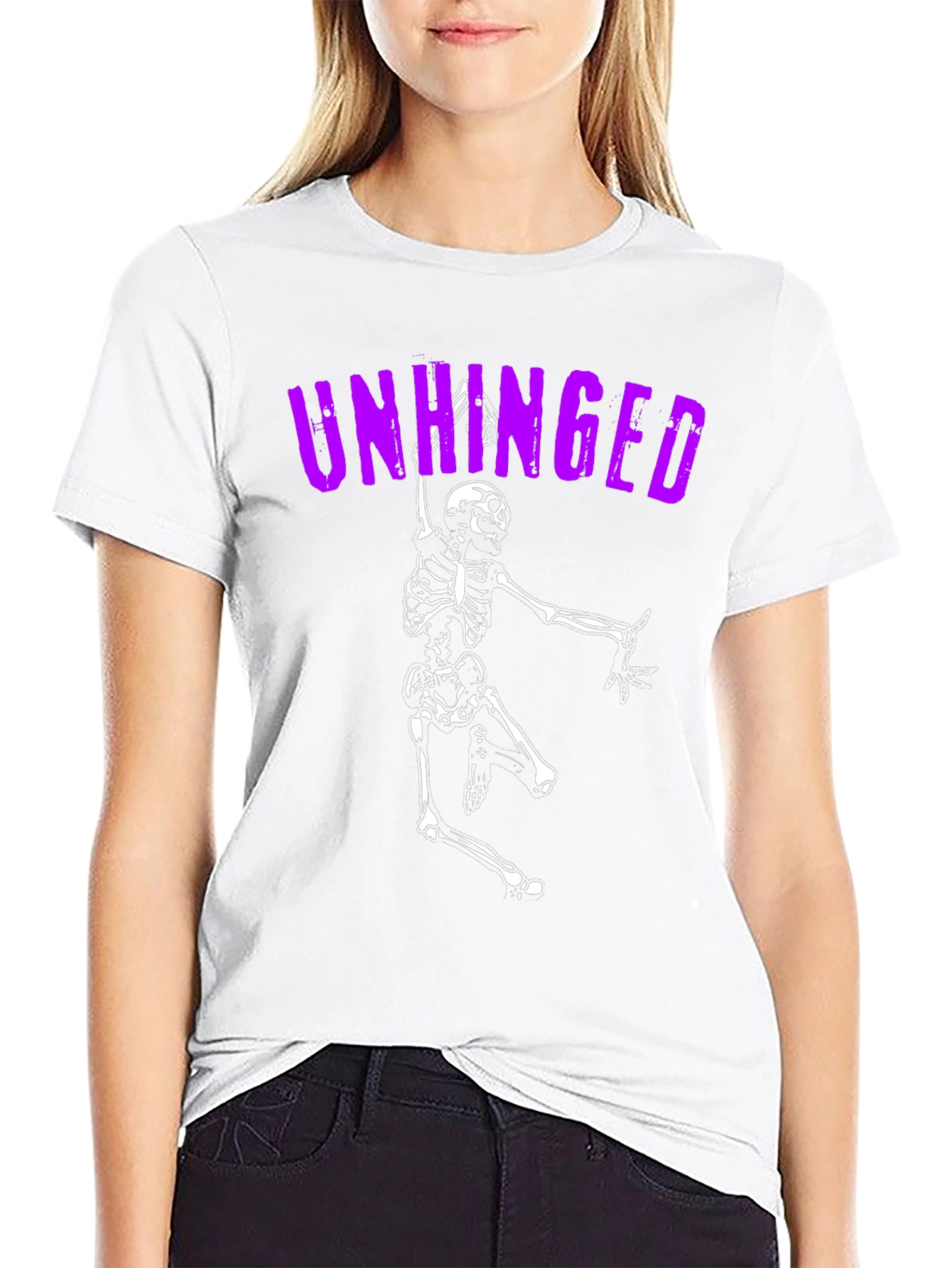 Unhinged Skeleton Graphic Tee - Black