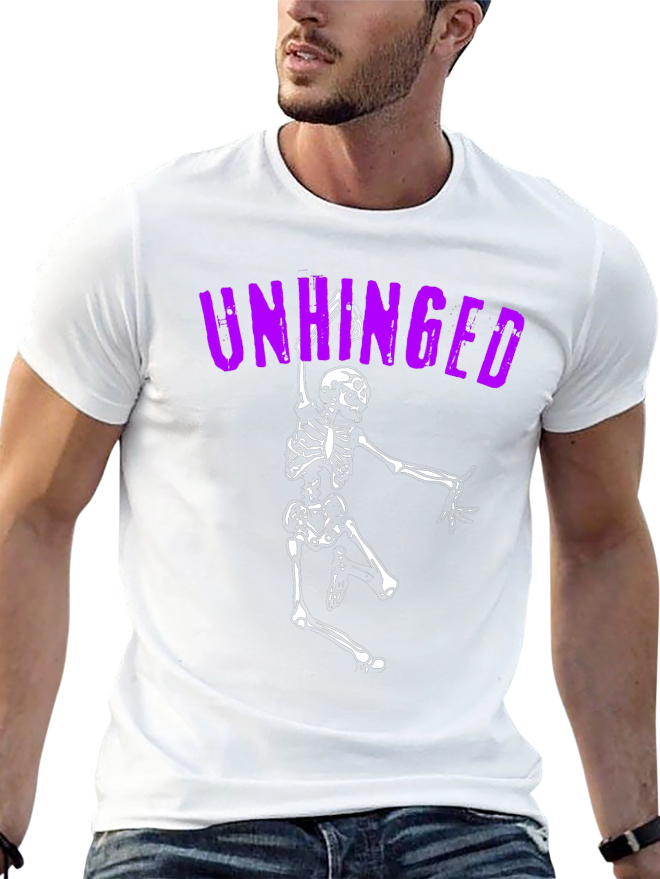 Unhinged Skeleton Graphic Tee - Black