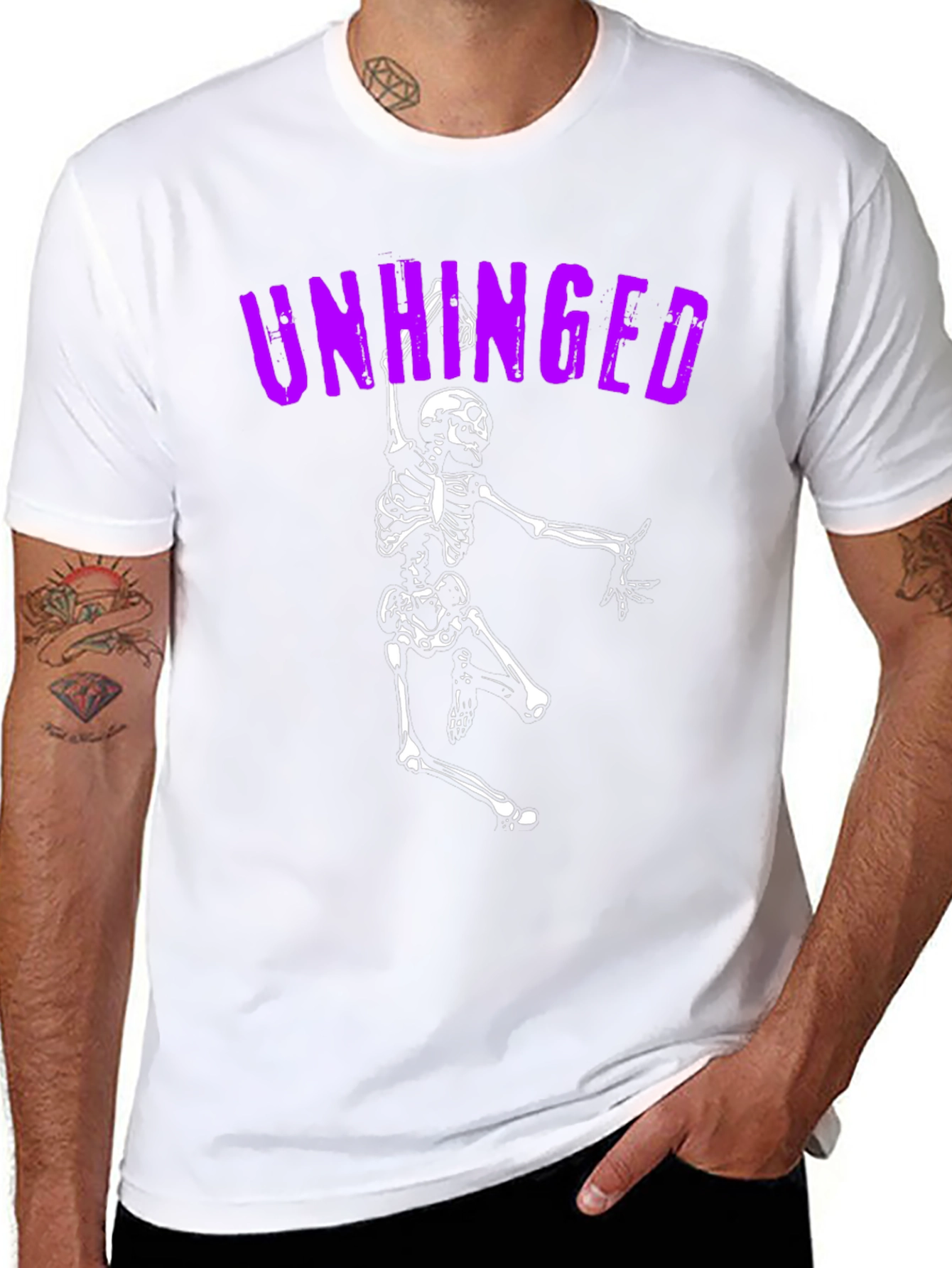 Unhinged Skeleton Graphic Tee - Black
