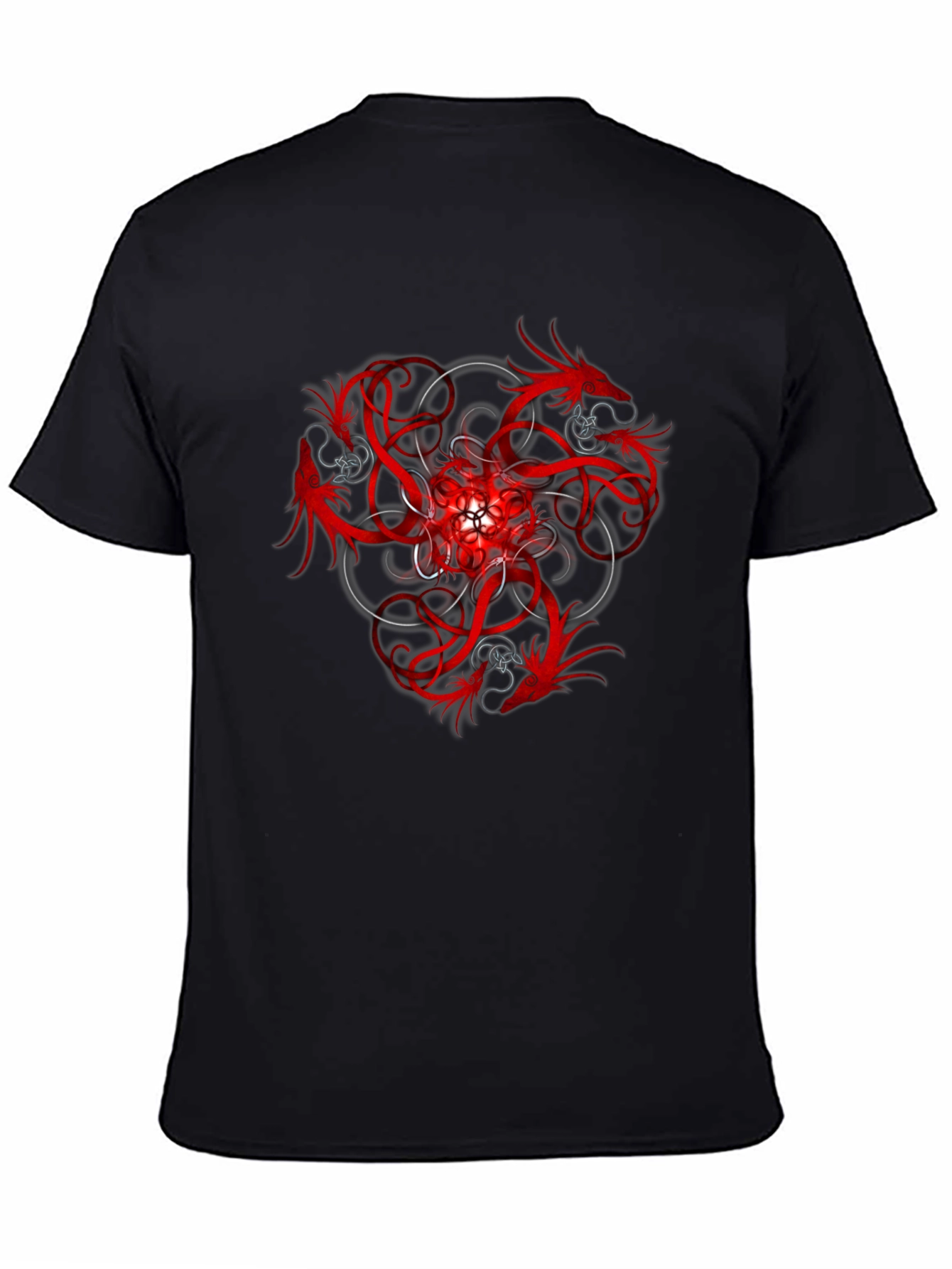 Dragon Mandala Graphic Black T-Shirt